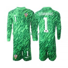 Fußballtrikots Kroatien DOMINIK LIVAKOVIC 1 Torwart Kinder 2024 Langarm Auswärts-trikot kaufen